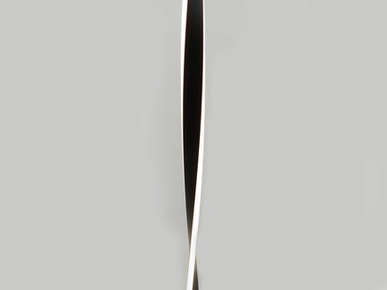 Enhalus LED Floor Lamp Brushed Chrome Black Modern Metal Light