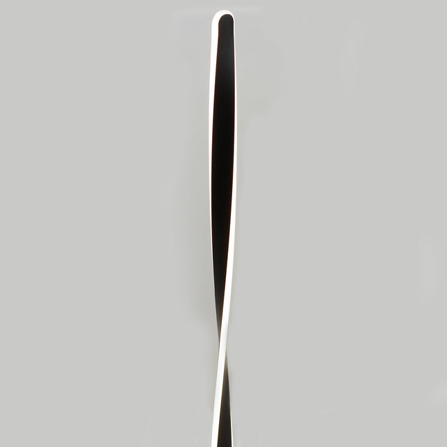 Enhalus LED Floor Lamp Brushed Chrome Black Modern Metal Light
