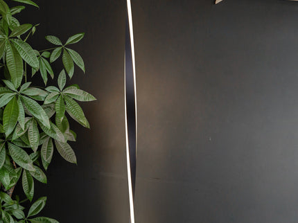 Enhalus LED Floor Lamp Brushed Chrome Black Modern Metal Light