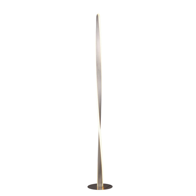 Enhalus LED Floor Lamp Brushed Chrome Black Modern Metal Light.