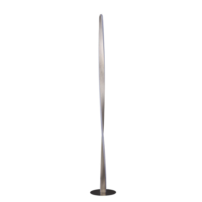 Enhalus LED Floor Lamp Brushed Chrome Black Modern Metal Light.