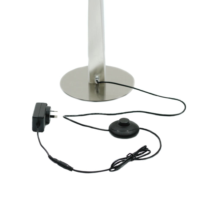 Enhalus LED Floor Lamp Brushed Chrome Black Modern Metal Light.