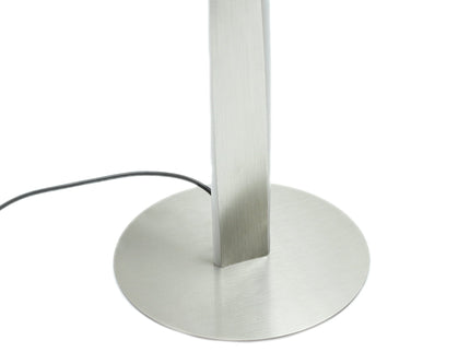 Enhalus LED Floor Lamp Brushed Chrome Black Modern Metal Light.