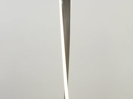 Enhalus LED Floor Lamp Brushed Chrome Black Modern Metal Light.