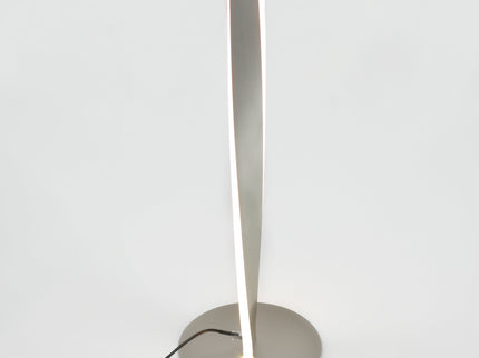 Enhalus LED Floor Lamp Brushed Chrome Black Modern Metal Light.