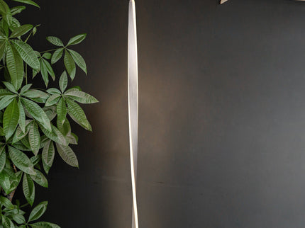 Enhalus LED Floor Lamp Brushed Chrome Black Modern Metal Light.