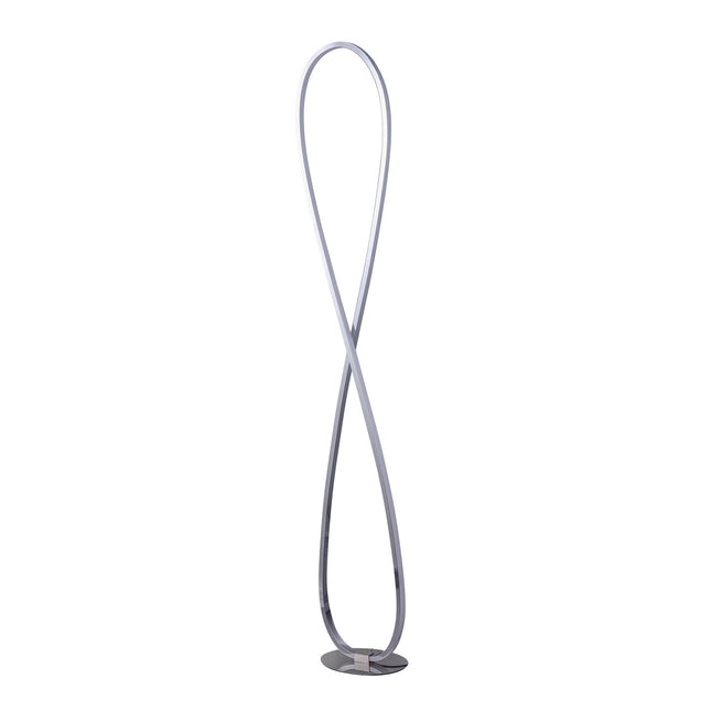 Infinite LED Floor Lamp Chrome Stylish Modern Lighting for Home.