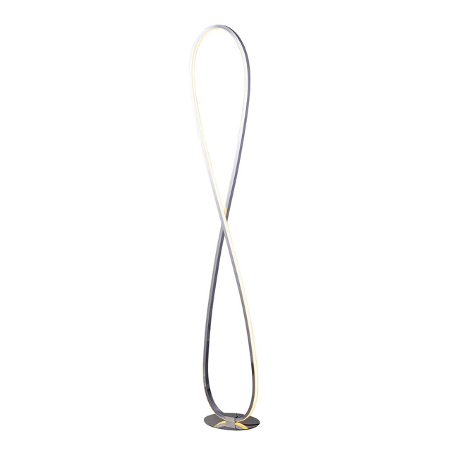 Infinite LED Floor Lamp Chrome Stylish Modern Lighting for Home.