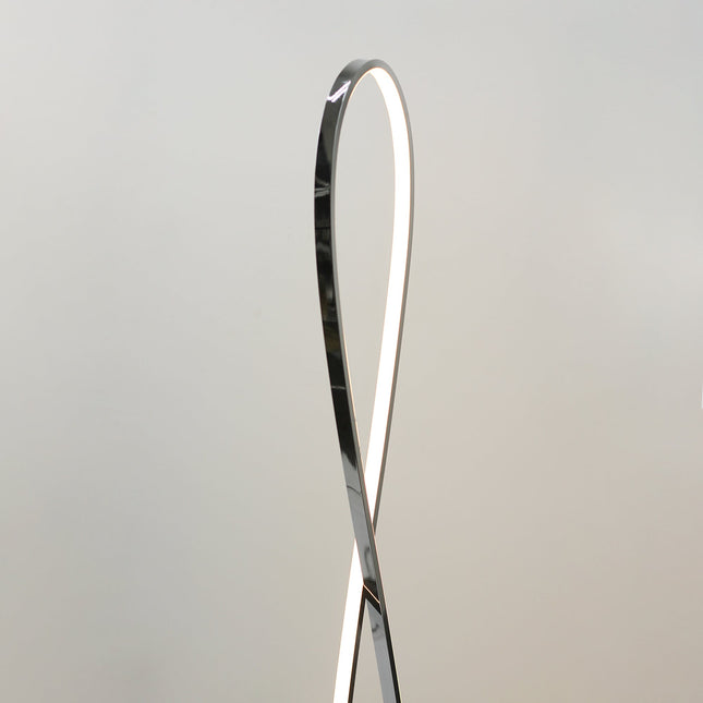 Infinite LED Floor Lamp Chrome Stylish Modern Lighting for Home.
