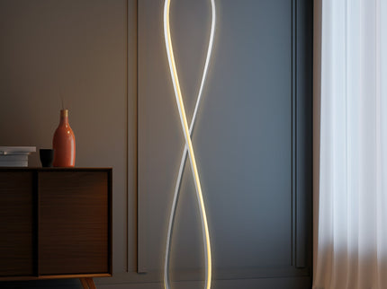 Infinite LED Floor Lamp Chrome Stylish Modern Lighting for Home.