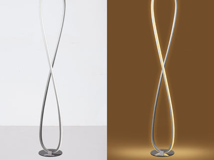 Infinite LED Floor Lamp Chrome Stylish Modern Lighting for Home.