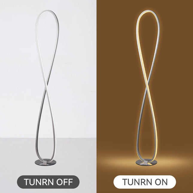Infinite LED Floor Lamp Chrome Stylish Modern Lighting for Home.