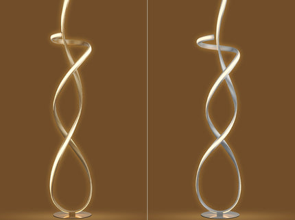 Ainhoa LED Floor Lamp Satin Chrome Gold Modern Statement Lighting.