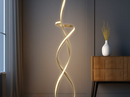Ainhoa LED Floor Lamp Satin Chrome Gold Modern Statement Lighting