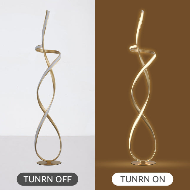 Ainhoa LED Floor Lamp Satin Chrome Gold Modern Statement Lighting