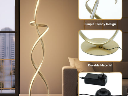 Ainhoa LED Floor Lamp Satin Chrome Gold Modern Statement Lighting