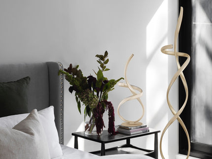 Ainhoa LED Floor Lamp Satin Chrome Gold Modern Statement Lighting.