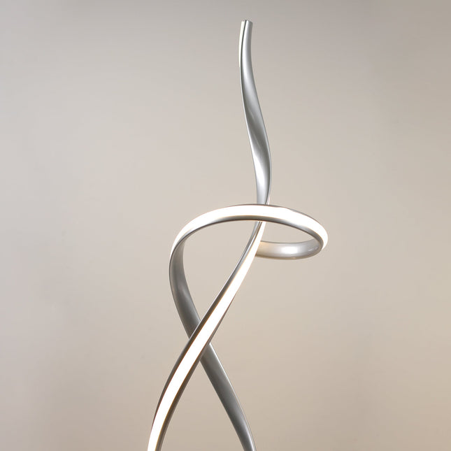 Ainhoa LED Floor Lamp Satin Chrome Gold Modern Statement Lighting.