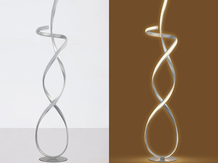 Ainhoa LED Floor Lamp Satin Chrome Gold Modern Statement Lighting.