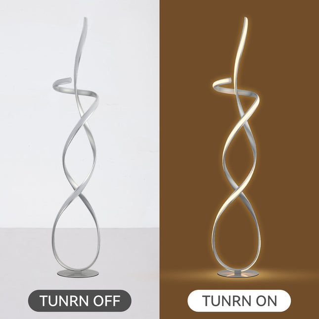Ainhoa LED Floor Lamp Satin Chrome Gold Modern Statement Lighting.