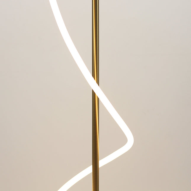 Lyona LED Floor Lamp - Gold Modern Metal Lighting for Home.
