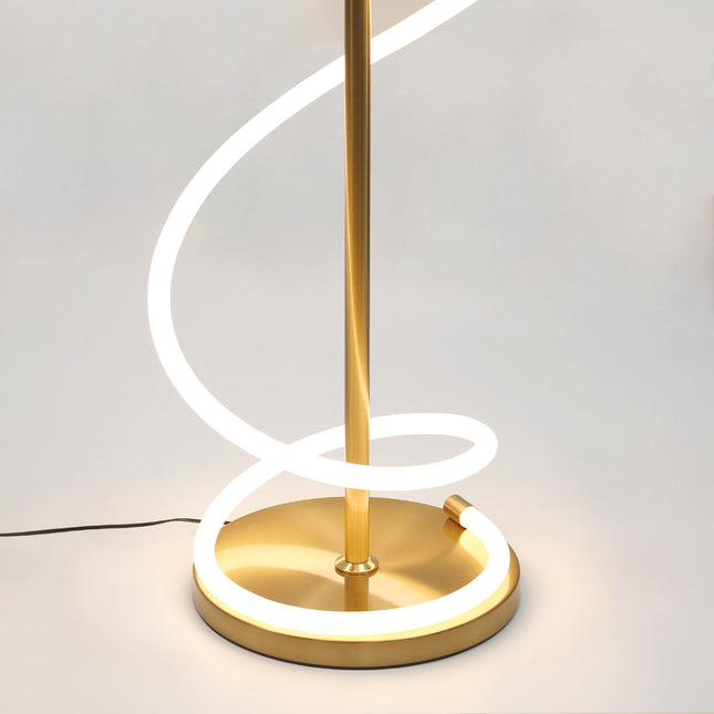 Lyona LED Floor Lamp - Gold Modern Metal Lighting for Home.