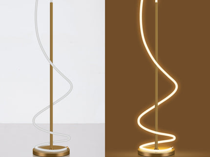 Lyona LED Floor Lamp - Gold Modern Metal Lighting for Home.