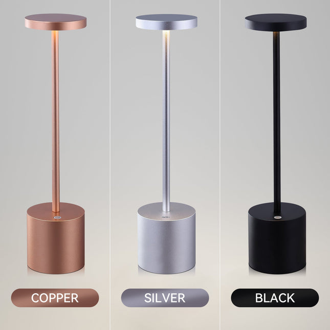 Portable LED Bar Table Lamp Copper Black Silver Modern Touch Light.