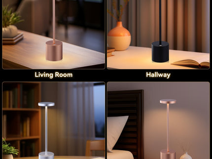 Portable LED Bar Table Lamp Copper Black Silver Modern Touch Light.