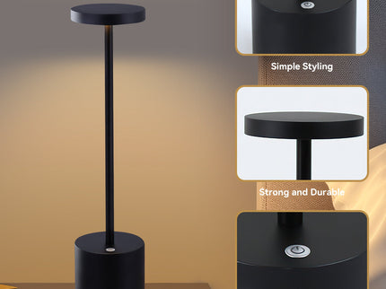 Portable LED Bar Table Lamp Copper Black Silver Modern Touch Light.