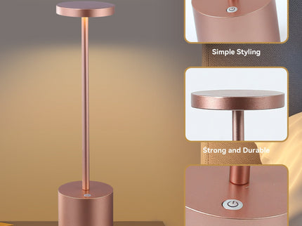 Portable LED Bar Table Lamp Copper Black Silver Modern Touch Light.