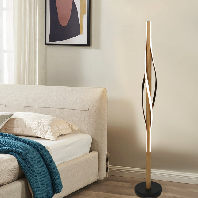 Bonnie LED Floor Lamp Modern Curvy Design with Dimmable Light.
