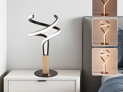 Estelle LED Table Lamp Modern Wave Design with Dimmable Light.