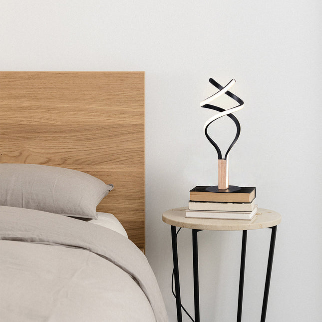 Estelle LED Table Lamp Modern Wave Design with Dimmable Light.
