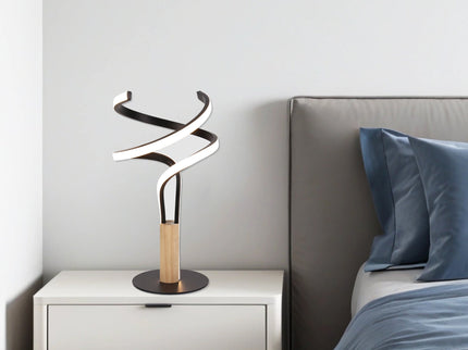 Estelle LED Table Lamp Modern Wave Design with Dimmable Light.