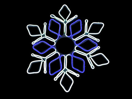 Neon Flex Light Snowflakes Motif Blue And White