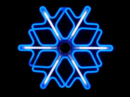 75cm Digital Snowflake Motif Blue And White