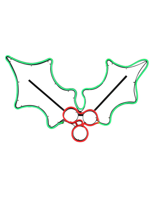 Multicolour Neon Christmas Motif Mistletoe