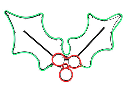 Multicolour Neon Christmas Motif Mistletoe