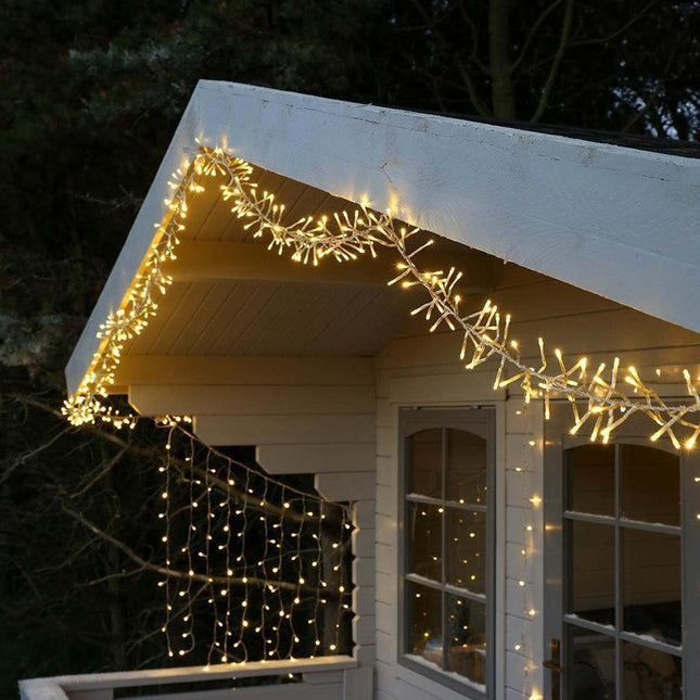 720 WARM WHITE Cluster Fairy Lights 9m