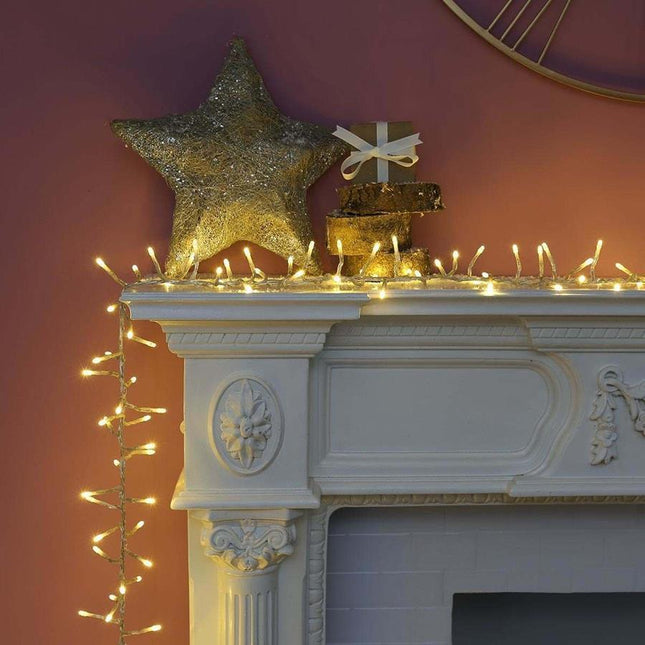720 WARM WHITE Cluster Fairy Lights 9m