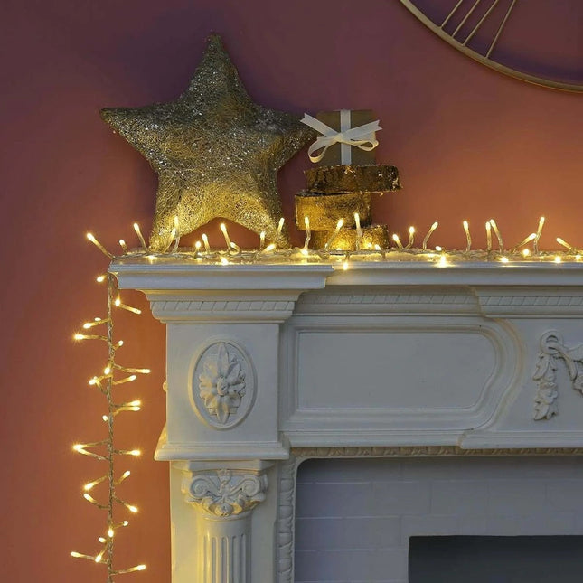 720 WARM WHITE Cluster Fairy Lights 9m