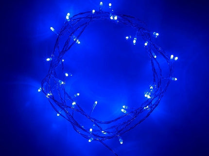 240 BLUE Led Fairy Light Chain Clear Cable 16.8m