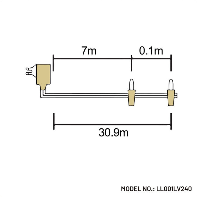 240 Green Led Fairy Light Chain 16.8m
