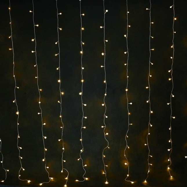 160 WARM WHITE Led Curtain Light 2Mx2M Extendable