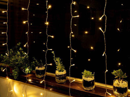 160 WARM WHITE Led Curtain Light 2Mx2M Extendable