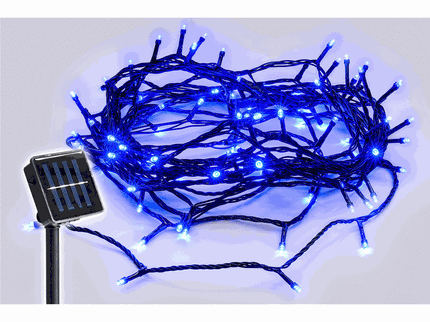 SOLAR BLUE 100 Led Christmas Fairy Lights 4.9m