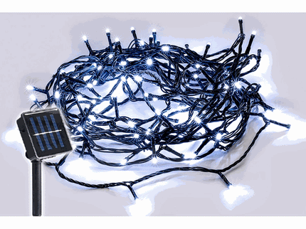 SOLAR 100 LED Christmas Fairy Lights White