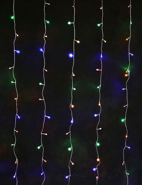 160 Multicolour Led SOLAR Curtain Light 2Mx2M