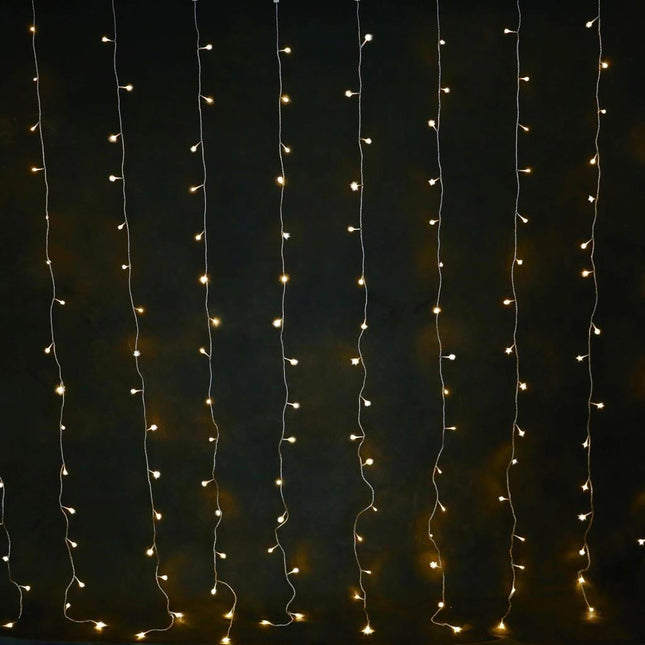 160 WARM WHITE Led SOLAR Curtain Light 2Mx2M
